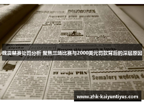 魏震禁赛处罚分析 聚焦三场比赛与2000美元罚款背后的深层原因